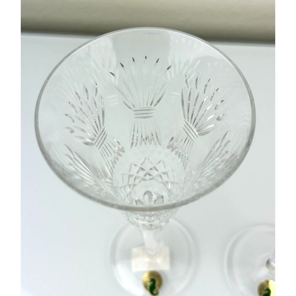 2 Waterford Crystal Millennium Wheat PROSPERITY Toasting Champagne Flutes 9.25" - Picture 4 of 16
